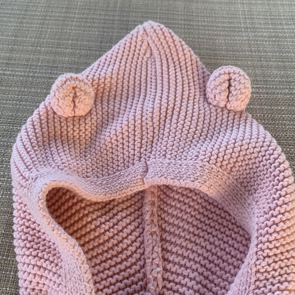Baby GAP Pink Sweater- Zipper- Hood with Ears - Knit- Age 3 Years - Picture 4 of 12